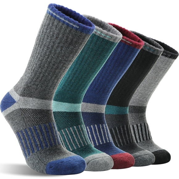 Calcetines de senderismo MOGGEI de lana merino para mujer y hombre, 5 pares