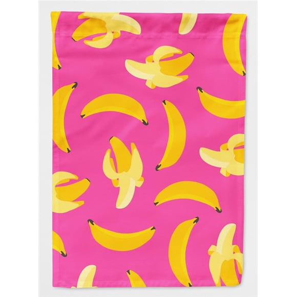 Carolines Treasures BB5140GF Bananas on Pink Flag Garden Size