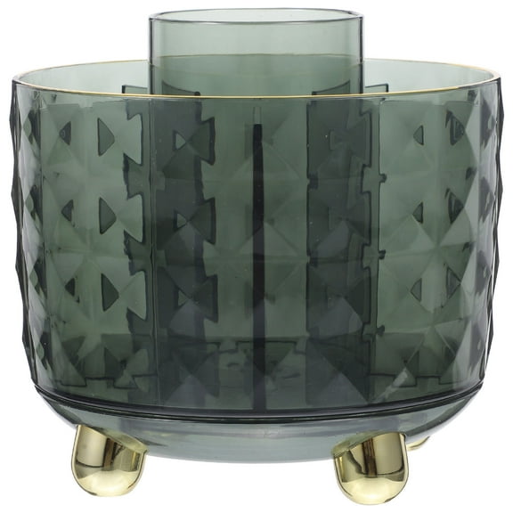 FRCOLOR Dark Green Rotating Pencil Holder for Desk Use Made of Plastic 360 Degree Rotatable