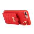 thumbnail image 5 of Nalacover for iPhone 8 Plus/iPhone 7 Plus Ring Holder Crossbody Wallet Case with Credit Card Slots, Lanyard Shoulder Strap Premium PU Leather Wrist Hand Strap Cover with Kickstand,Red, 5 of 10