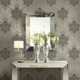 thumbnail image 2 of Kenneth James Adela Light Brown Twill Damask Wallpaper, 2 of 3