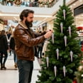 thumbnail image 5 of Juego de bolas navideñas pintadas de colores | 3 adornos colgantes de plástico para árboles de Navidad y fiestas, 5 of 5