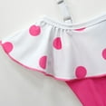 thumbnail image 5 of Girls Bo Peep Two-Piece Swimsuit with Swim Cap Off Shoulder Bathing Suit Tankini Swimwear, 5 of 7