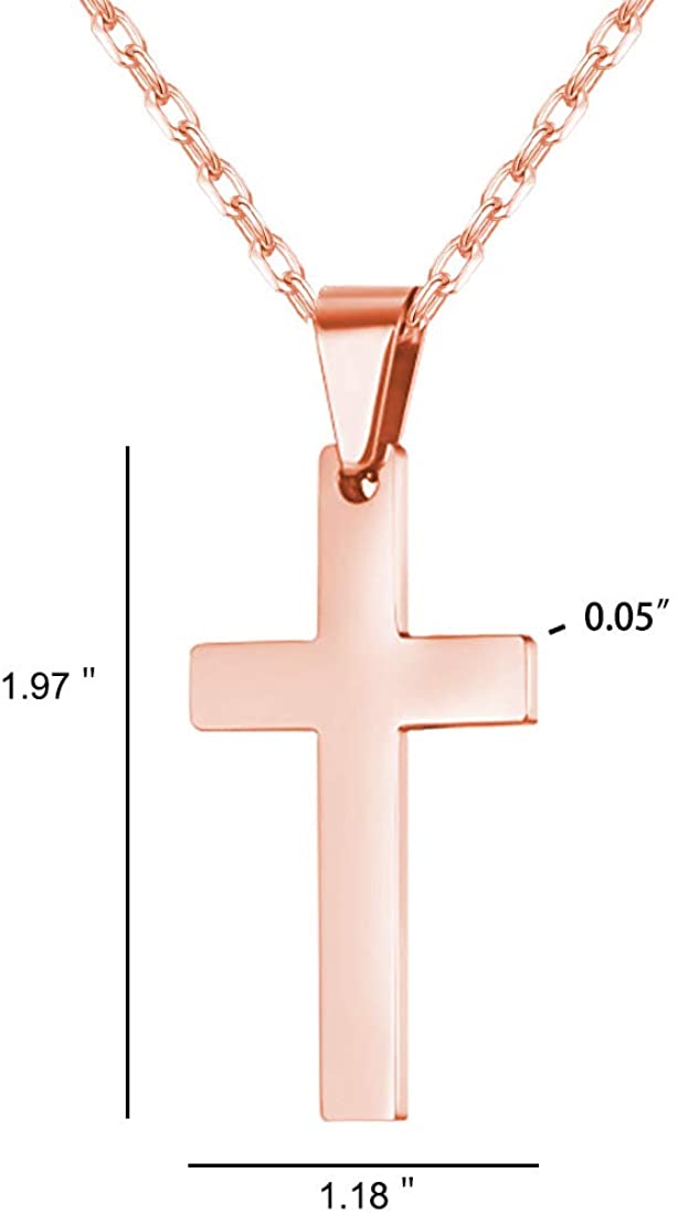 HSD Cross Necklace for Men, 18k Gold 