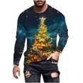 thumbnail image 2 of Elvqul Mens Shirts Christmas Fashion Pullover Graphic Long Sleeve Shirts for Men Crewneck, 2 of 5