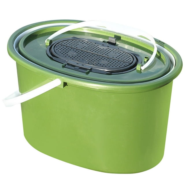 Cubo de pesca de hielo Cuenca de lavado de cubo de pescado vivo con cubo interno, barril de contenedores para jardinería, senderismo, hogar, viaje Ovalado 5L