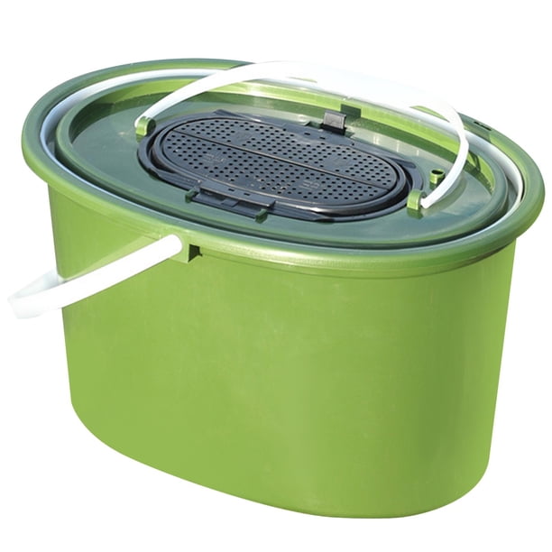 Cubo de pesca, contenedor, barril, cubo para peces vivos, para viajes, jardinería y exteriores. Ovalado 5L
