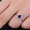 thumbnail image 4 of HeartsAndYou 1ct Natural Blue Sapphire Halo Solitaire Engagement Ring 14k SOLID White Gold, 4 of 9