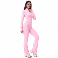 thumbnail image 5 of Veballensty Women's 2 Piece Yoga Outfit, Zip Up Long Sleeve Cropped Jacket & High Waist Flared Leggings Workout Tracksuit for Gym Running, 5 of 9