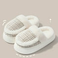 thumbnail image 4 of Luxalzxs Winter Slippers for Women Indoor Outdoor House Slippers Bedroom Furry Fleece Lined Thick-Soled Cotton Slippers Comfy Memory Foam Anti-Skid Home Shoes, 4 of 5