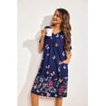 thumbnail image 4 of Ekouaer Womens House Dress Floral Print Nightgown with Pockets Mumu Dress, 4 of 7
