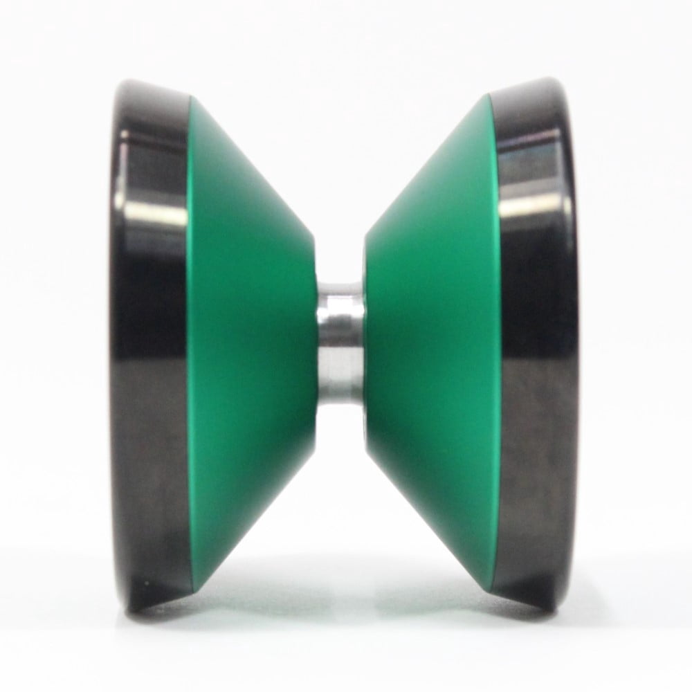 Sengoku NobuMecha Yo-Yo -Bi-Metal YoYo 7068 Aluminum with Stainless Steel Rims (Green Black Rims)