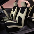 thumbnail image 2 of TLH BeigeBlack Color Light & Breezy Flat Cloth Seat Covers Front, Airbag Compatible, Universal Fit for Cars, Auto, Trucks, SUVs, 2 of 6