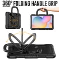 thumbnail image 3 of Case for Samsung Galaxy Tab S6 Lite 10.4 inch 2024/2022/2020, 360 Rotating Stand Handle Pencil Holder Shoulder Strap Heavy Duty Shockproof Cover, Black, 3 of 7