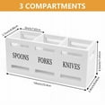 thumbnail image 3 of 1 Storage Box Clearance! Modern Wooden Utensil with 3 Compartment Silverware Cutlery Holders for Countertop Kitchen Utensils Organizer Storage Container for Fork and Spoon, 3 of 7