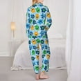 thumbnail image 6 of Goofa Cartoon Monster Printed Women’s 2 Piece Pajama Set Super,Pajamas Women's Long Sleeve Sleepwear Soft Button Down Loungewear Pjs Lounge Set Nightwear-XX-Large, 6 of 9