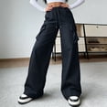 thumbnail image 7 of Edvintorg Womens Cargo Pants Plus Size Fashion Outdoor Athletic Hiking Elasitc Waisted Casual Wide Leg Trousers with Pockets Black S, 7 of 7