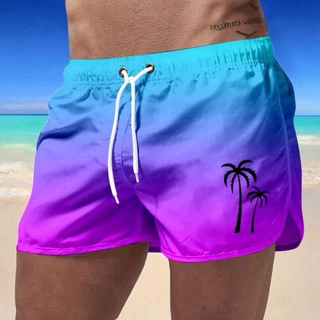 Short de Bain Homme / Été Sportif Plage Décontracté Voyage Polyester Dégradé Imprimé
