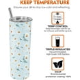 thumbnail image 6 of Daisy Floral Tumbler With Lid and Straw Stainless Steel 20oz Daisy Skinny Tumbler Insulated Daisy Water Bottle Cups Coffee Tumbler Travel Mug Gifts for Women, 6 of 6