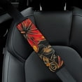 thumbnail image 4 of WYYP Red Flower Soft Comfort Car Seat Belt Pads Cover Car Interior Decor 1Pcs, 4 of 5
