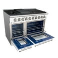 thumbnail image 3 of Akicon 48" Slide-in Freestanding Professional Style Gas Range with 6.7 cu. ft. Oven, 8 Burners, Convection Fan, Cast Iron Grates. White & Stainless Steel, 3 of 7
