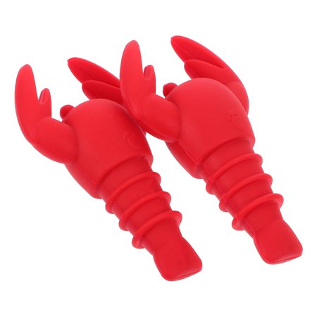 LABSERRON Lobster Shaped Wine Stopper Set of 2 Assorted Color Silicone Bottle Stoppers for Parties and Home Use