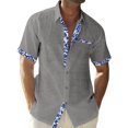 thumbnail image 1 of Hawaiian Shirt For Men, Men's Vintage Button Down Bowling Shirts Short Sleeve Summer Beach Shirt 2XL, 1 of 5