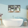 thumbnail image 2 of Stupell Industries Relaxed Greens Bath Interior 2 Piece Gray Framed Giclee Art Set design by Kim Allen, 20 x 16, 2 of 8