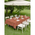 thumbnail image 3 of Rectangle Outdoor Tablecloth with Umbrella Hole and Zipper 60x84 Inch, Vintage Burnt Orange Waterproof Patio Table Cloth, Modern Art Farmhouse Solid Color Washable Picnic Table Cover for Camping, 3 of 7