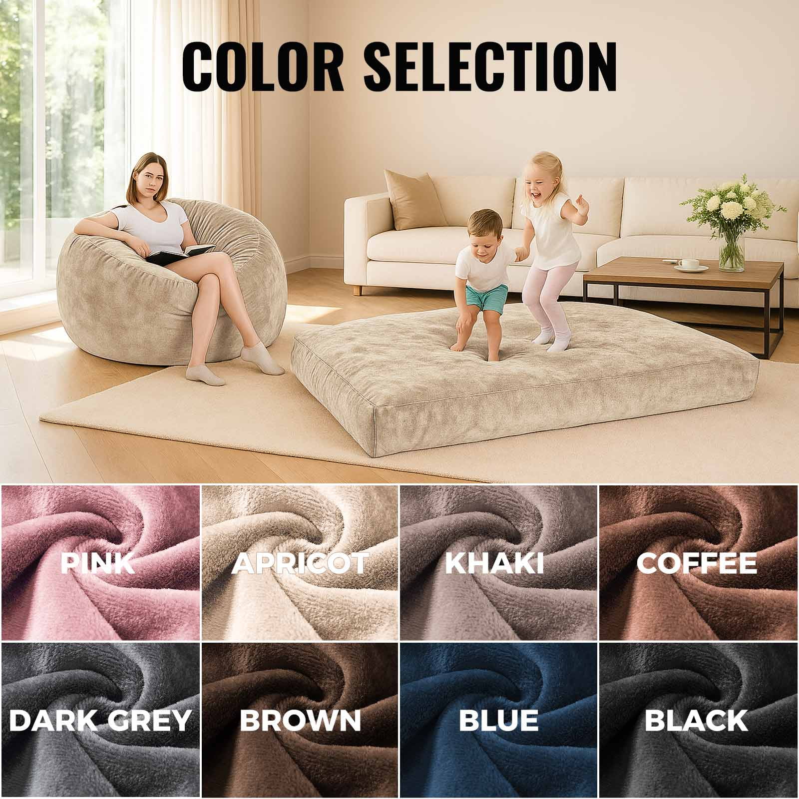 Bean Bag Chair,Convertible Bean Bag Chair Bed Giant Bean Bag Chairs for Adults Memory Foam Bean Bag Bed for Adults Bean Bags Chair that Turns into Bed