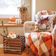 thumbnail image 3 of Fall Pillow Covers 18x18 Set of 4 Watercolor Fall Pumpkin Throw Pillow Covers Cotton Linen Autumn Harvest Farmhouse Decor Pillowcases Maple Case with Season Blessings, 3 of 6