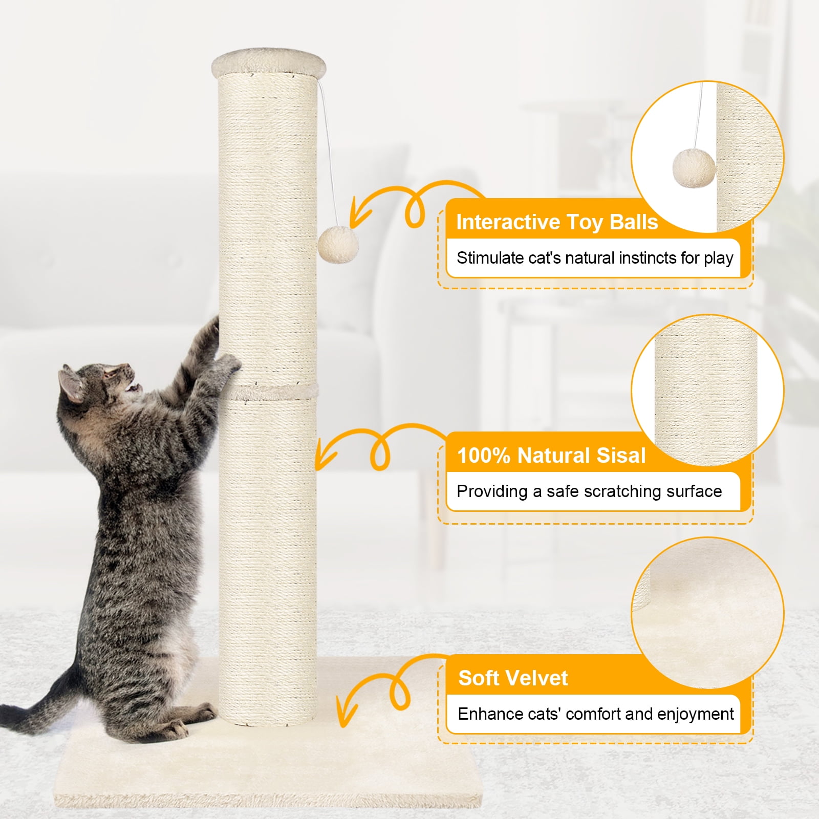 cat scratching post 34 inch mid