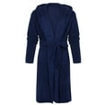thumbnail image 4 of Rigardu Hot Sale!! Robes for Women - Super Soft Cozy Fleece Womens Robe Plush Long Bathrobe Women Winter Coat Jacket Plush Lengthened Bathrobe Clothes Long Sleeved Robe Hooded Soft Coat Blue S, 4 of 8