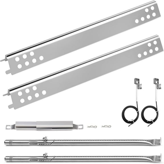 Grill Replacement Parts for Charbroil Performance 2 Burner 463625217, 463625219, 463673519, 463673517, Grill Burner, Heat Tent Plate Shield, Carryover Tube, Igniter Kit.