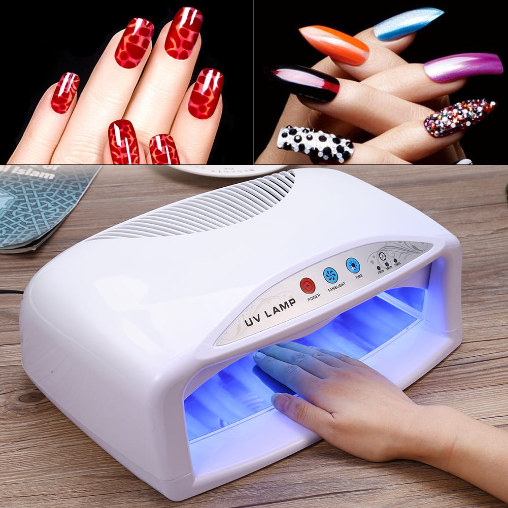 54W UV Nail Dryer Lamp, Quick Drying Gel Nail Polish Salon Curing Equipment  With Fan  Timer Setting Fits 2 Hands or Feet at the Same Time - Walmart.com