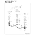 thumbnail image 3 of Kingston Brass KS3332TX French Country Two-Handle Deck Mount Roman Tub Faucet, Polished Brass, 3 of 4