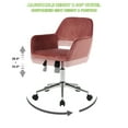 Geniqua MidBack Pink Velvet Office Chair with Swivel, Gas Lift