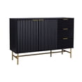 thumbnail image 1 of Credenza Bufetera Top Living con Puertas y Cajones Diseño Acanalado Negro y Dorado, 1 of 12