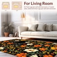 thumbnail image 2 of ODIKA 8'x10' Machine Washable Non-Slip Area Rug, Elegant Cat and Floral High Traffic Rug, Black, 27817, 2 of 7
