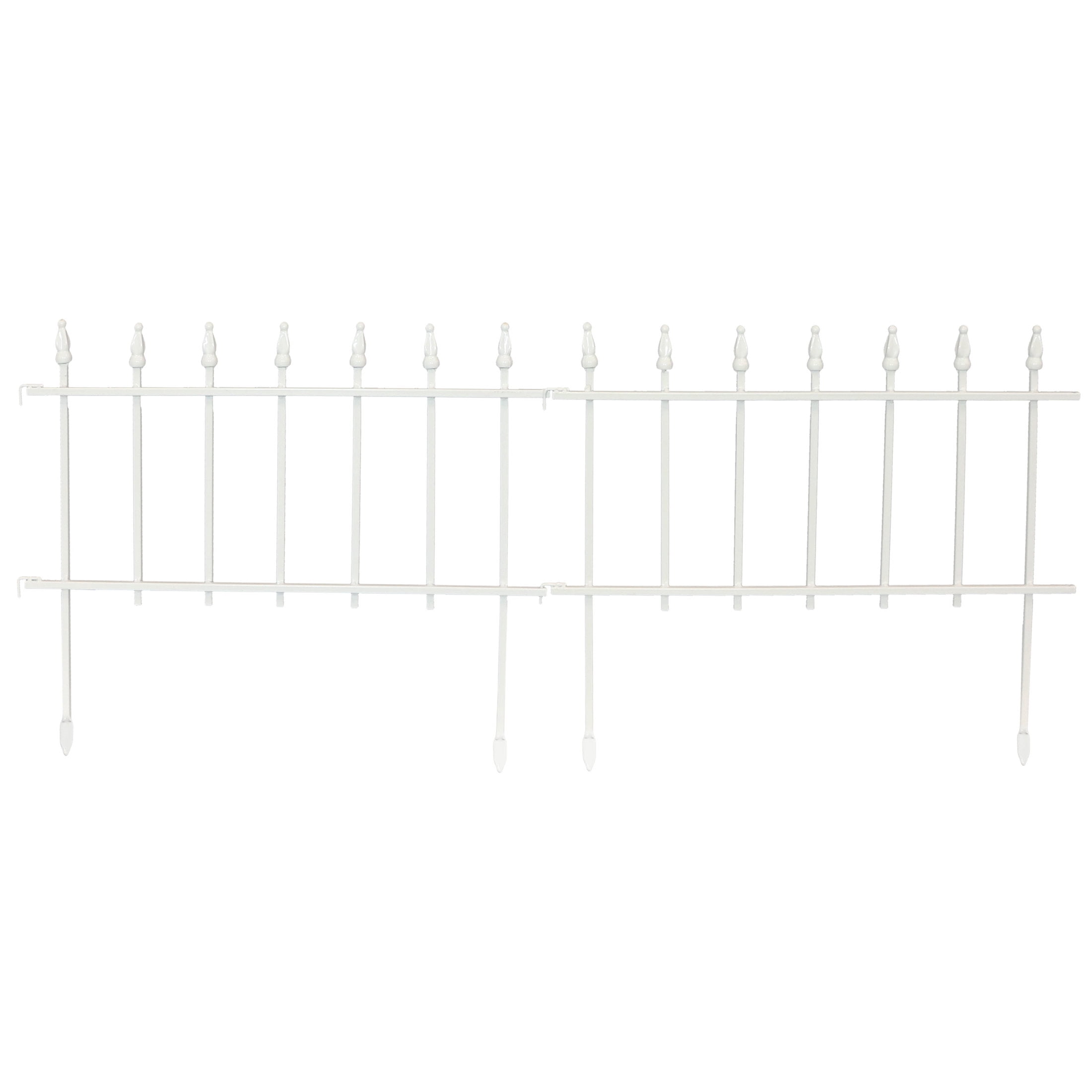 Sunnydaze Roman 18" x 22" White Iron Decorative Garden Fence Panels (5 Count)