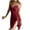Wine, variant on Ohufall Women's Sleepwears Sexy Solid Satin Silk Full Slip Sleepshirt Light Comfy Side Split V-Neck Sleeveless Nightgown