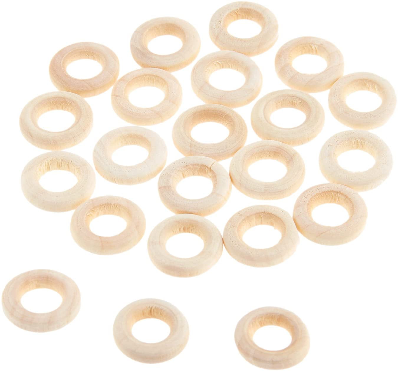 15MM Wood Pendant Connectors Unfinished Wooden Rings for Craft Handmade Jewelry and Decorations 100 Pcs Round Wooden Hoops Wooden Rings Circle