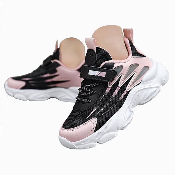 enyan Boys Sneakers Athletic Slip On Sneakers Comfortable Bungee Running Sneakers for Girls (Toddler/Little Kid/Big Kid) Pink,3