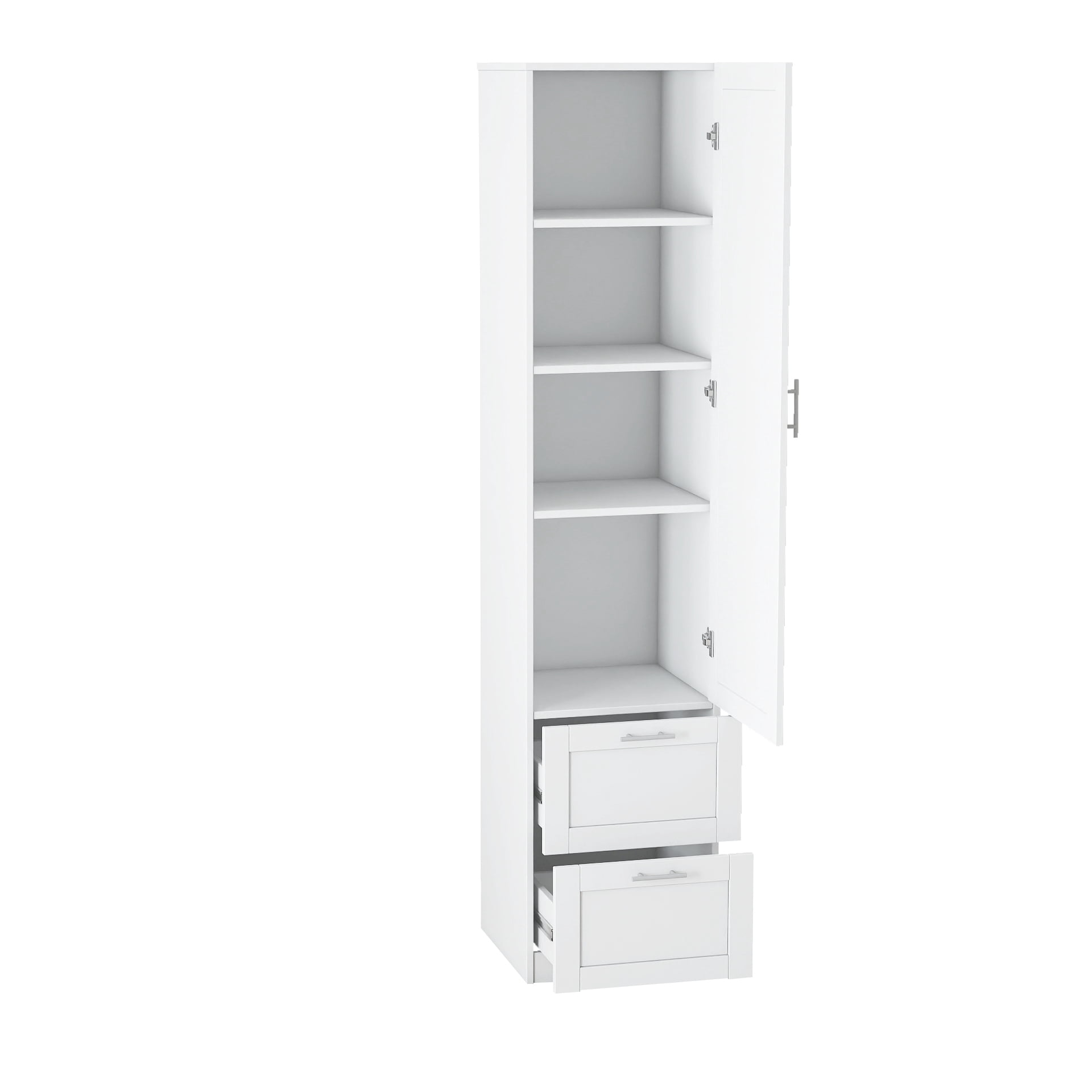 Leumius 71" Tall Kitchen Pantry Cabinet with 1 Doors and 2 Drawers,Freestanding Storage Cabinet for Kitchen,Dining Room,White