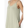 thumbnail image 5 of TheMogan Women's Casual V-Neck Draped Jersey Cami Long Maxi Dress W Pocket Summer Beach Light Sage 1X, 5 of 6