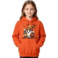 thumbnail image 4 of CUZIBR Kids Girls Halloween Baggy Hoodies Oversized Ghost Pumpkin Graphic Pullover Sweatshirt With Pocket Long Sleeve School Outdoor Casual Daily Cute Fall Winter Tops,Orange,7-9 Years, 4 of 4
