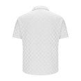 thumbnail image 4 of Mens' Sport Shirt Plus Size Plus Size Turn Down Collar Printed Lightweight Tops Polos Shirts for Men Summer Casual Pullover Blouses T-Shirts White L, 4 of 6