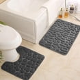 thumbnail image 6 of Evideco French Home Goods Memory Foam Bath Mat Dark Gray Pebble Design 32x20, 6 of 11