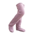 thumbnail image 4 of Plush Leg Warmers Boot Cuffs Sleeping Socks Winter Costume Slipper Stockings Purple, 4 of 9