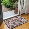 thumbnail image 2 of Beige Skull Crow Flower Pattern Door Rugs,Washable Non Slip Door Mats Indoor,Decorative Door Mats,Entry Mat Indoor for Entrance,Bedroom,Kitchen,Bathroom,30"x17", 2 of 6
